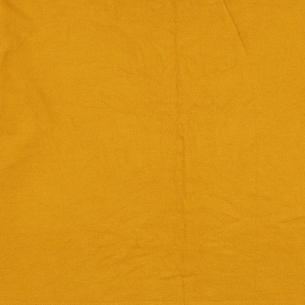 F&F Womens Yellow Round Neck Polyester Pullover Jumper Size 12