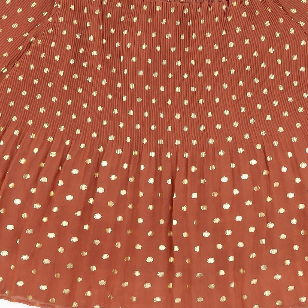 Womens UK Size 12 NEXT Brown Basic Blouse