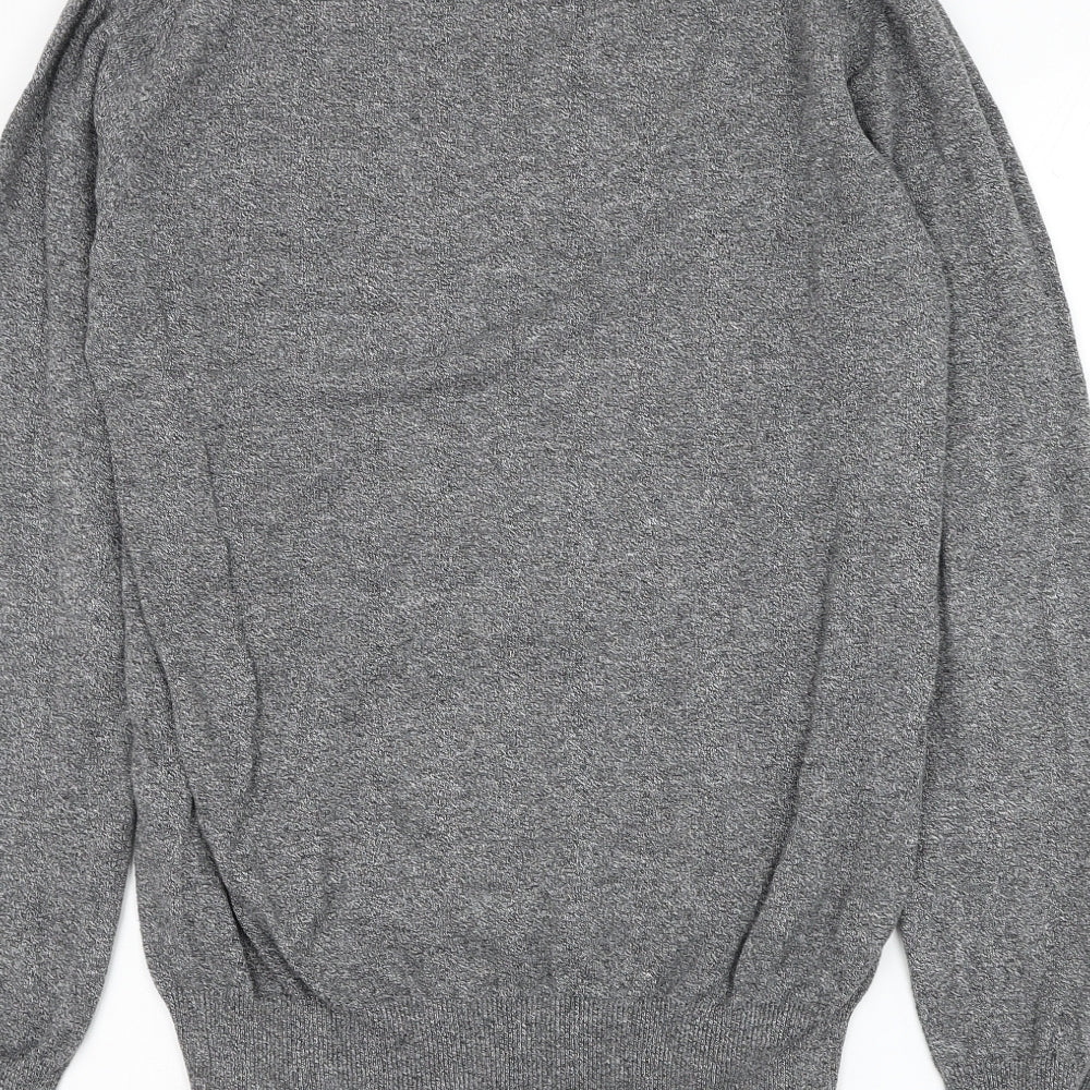 Shore Leave Mens Grey Round Neck Cotton Pullover Jumper Size M