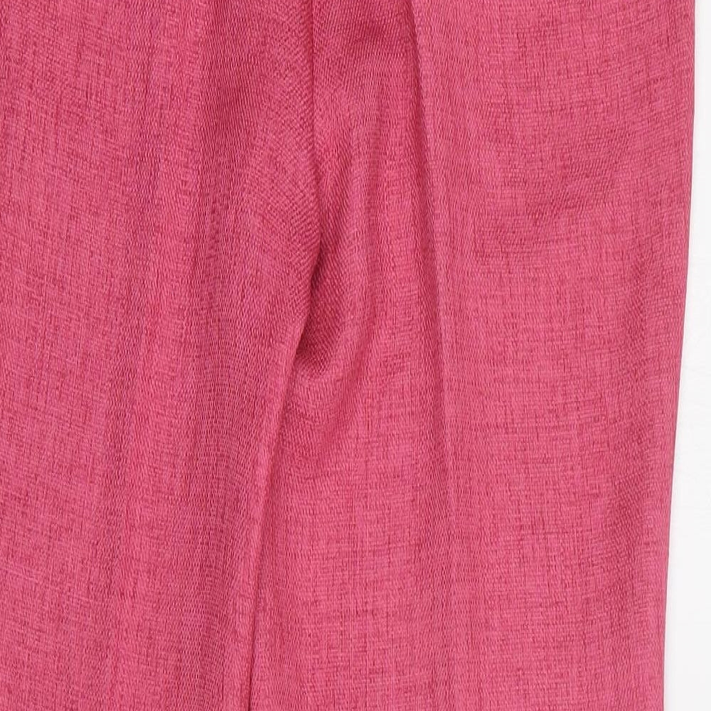 Eugen Klein Womens Pink Polyester Trousers Size 14 L31 in Regular