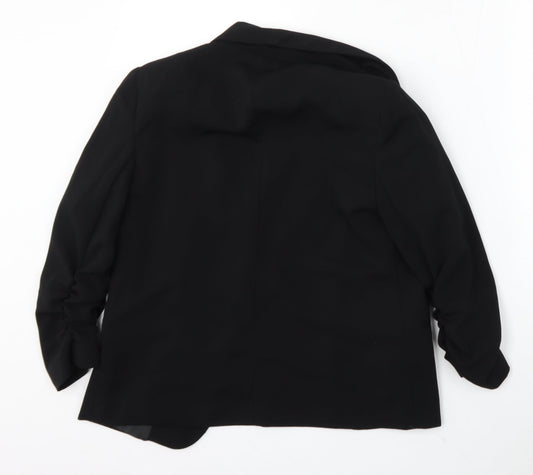 TU Womens Black Polyester Jacket Blazer Size 8
