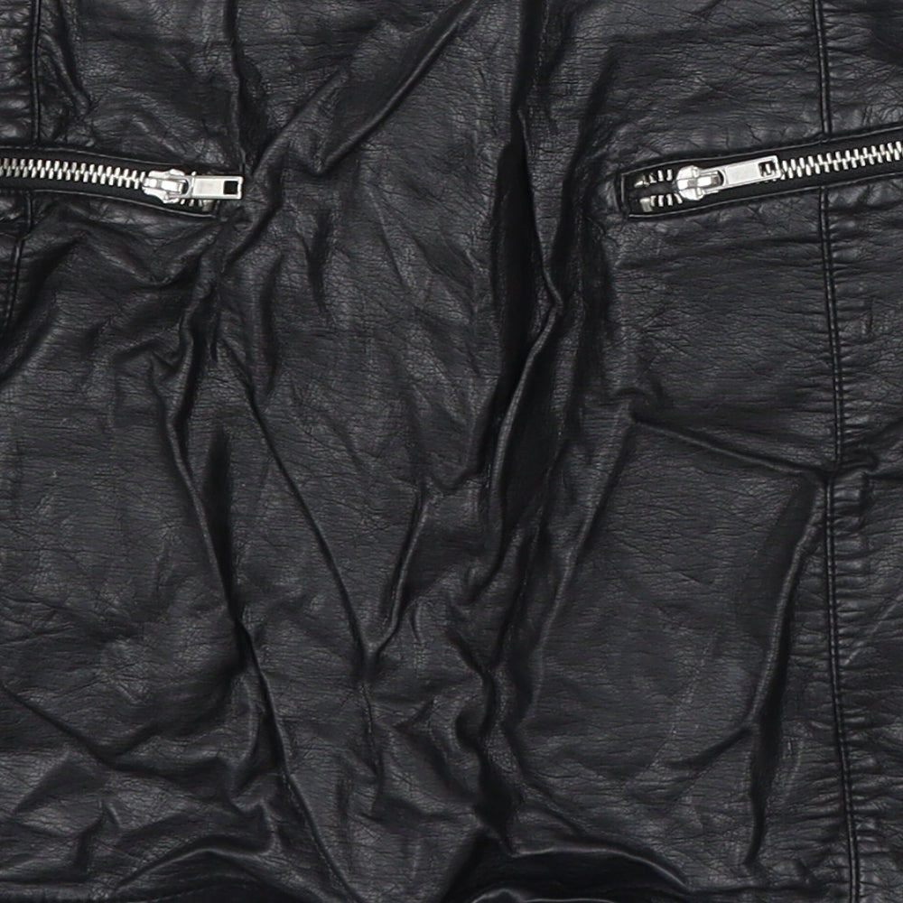 Divided by H&M Womens Black Polyurethane Straight & Pencil Skirt Size 8