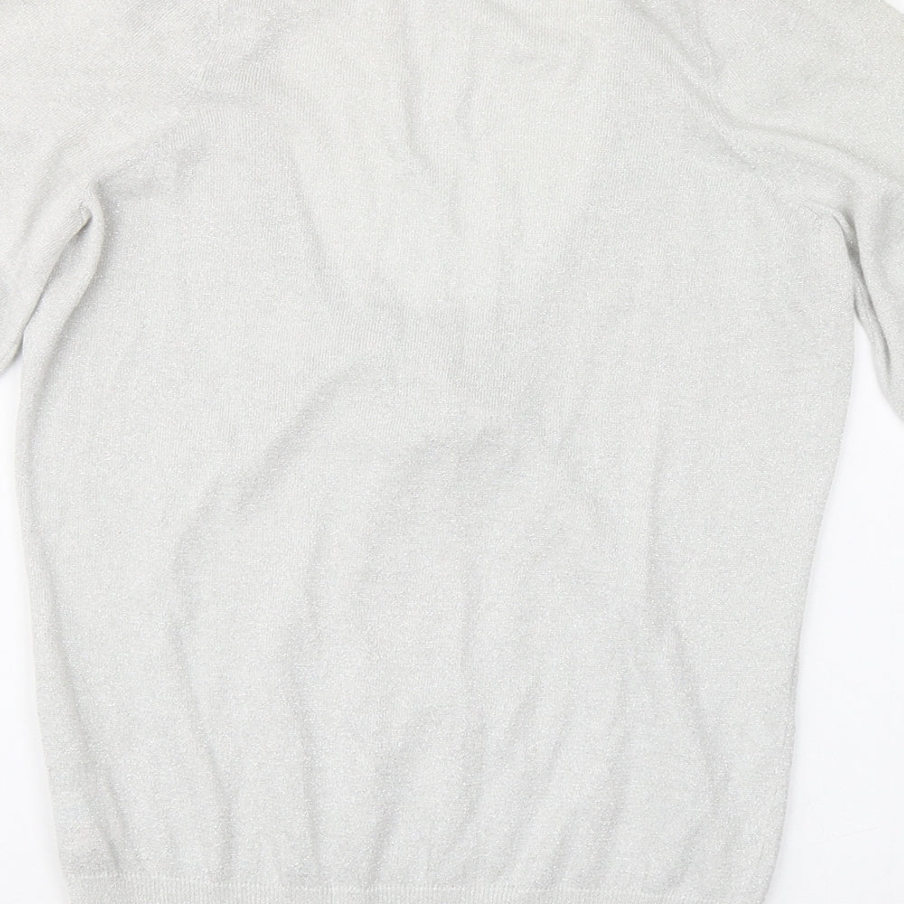 Womens UK Size 8 Oasis Silver Pullover Jumper