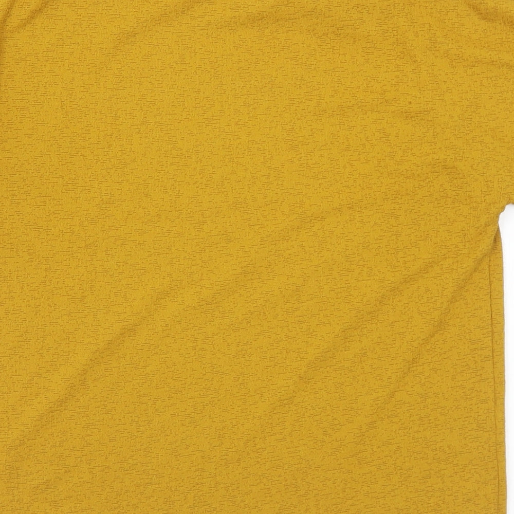 F&F Womens Gold Polyamide Basic Blouse Size 6 Round Neck