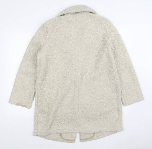 Nutmeg Womens White Overcoat Coat Size 12 Button