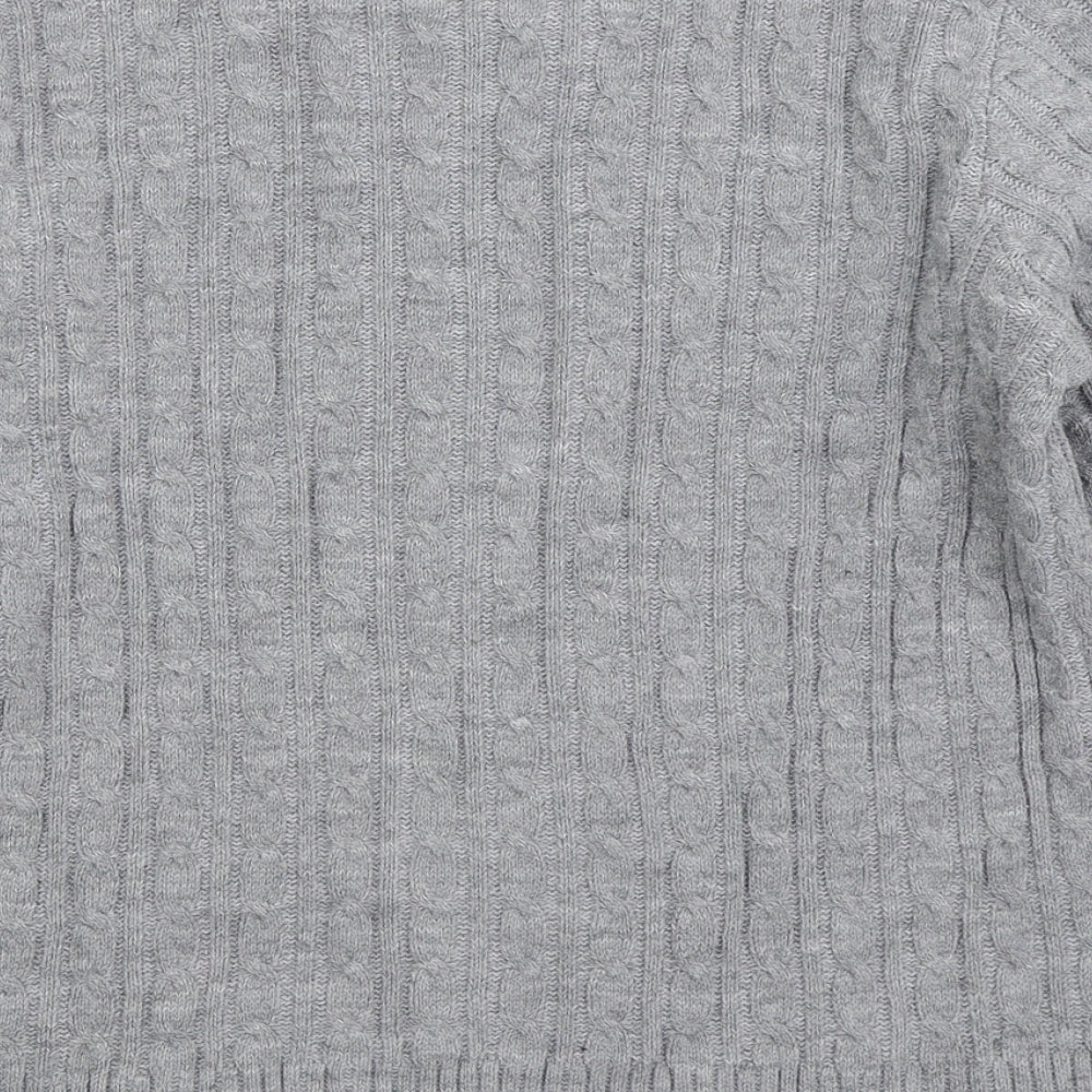 Envy Womens Grey Round Neck Acrylic Pullover Jumper Size XL