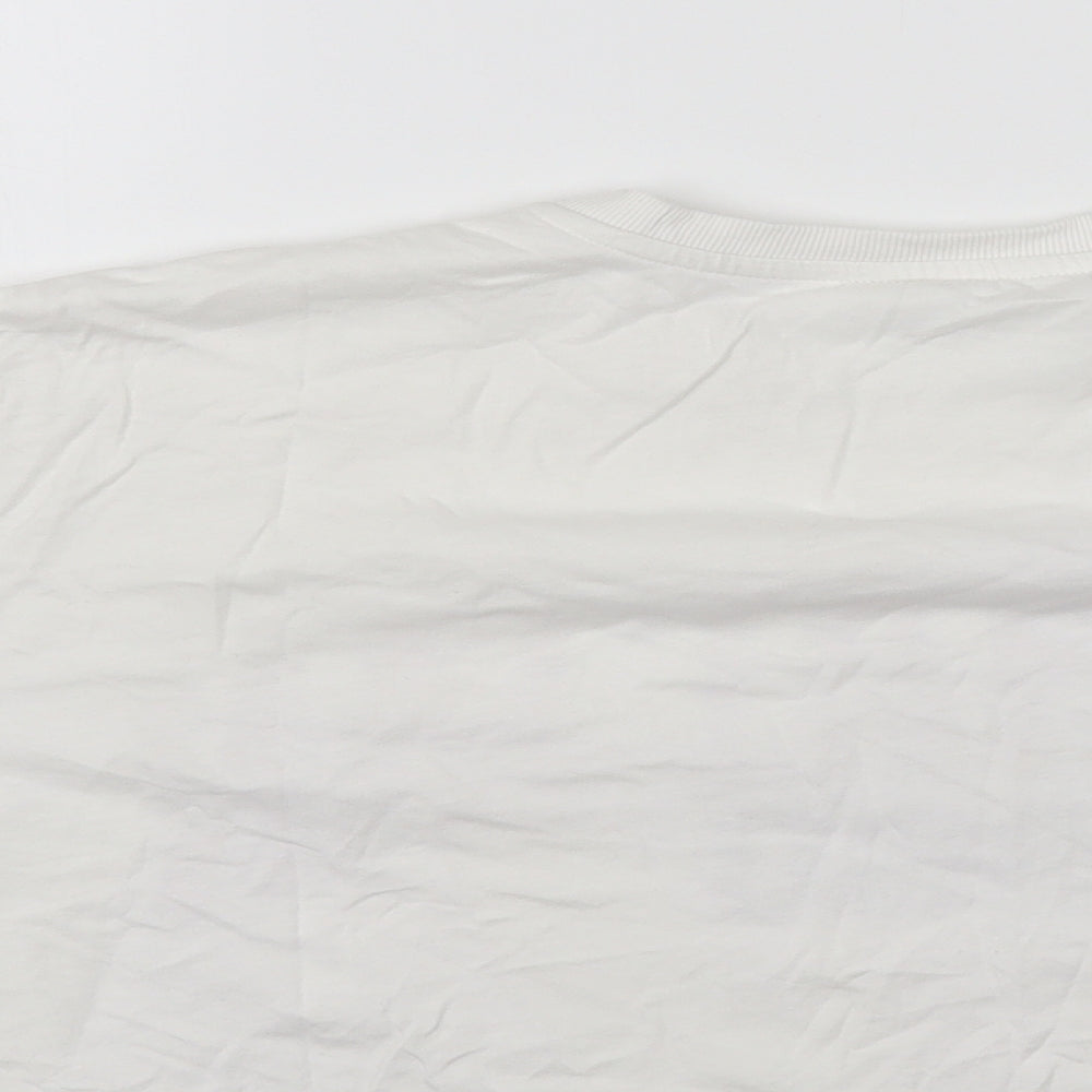 Womens UK Size L PEP&CO White Cropped T-Shirt