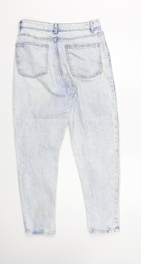 Denim Co. Womens Blue Cotton Tapered Jeans Size 10 L29 in Regular Button