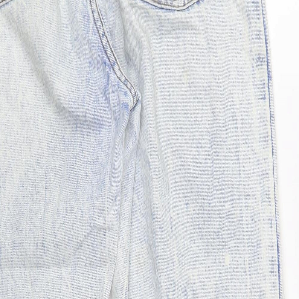 Denim Co. Womens Blue Cotton Tapered Jeans Size 10 L29 in Regular Button