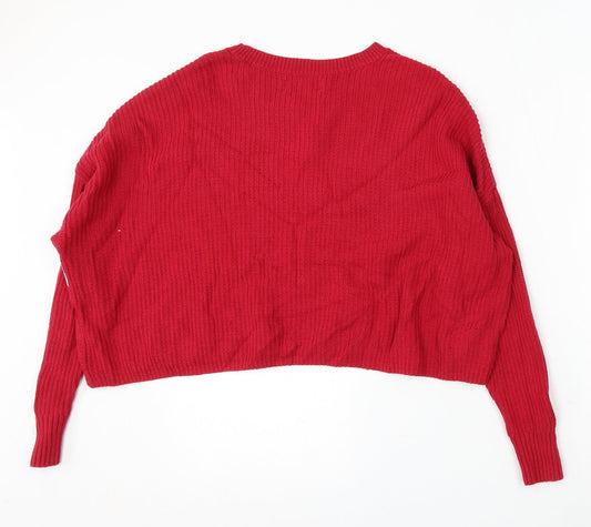 Womens UK Size XS Hollister Red Pullover Jumper