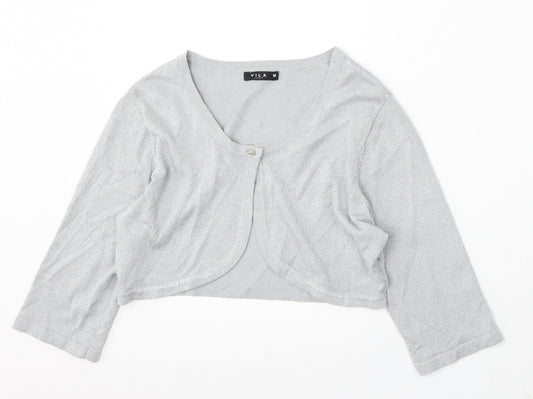 Womens UK Size M VILA Silver Cardigan Jumper