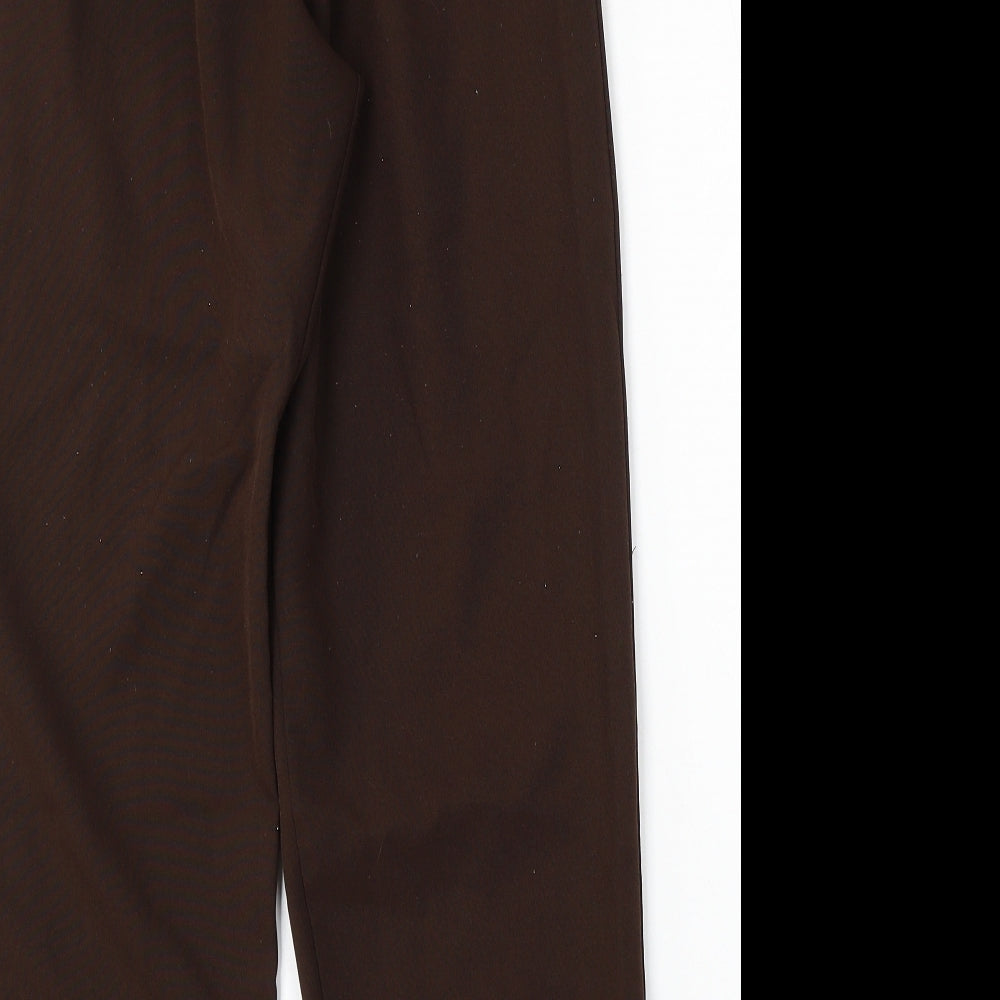 Womens UK Size 14 Preworn Regular Fit Brown Trousers