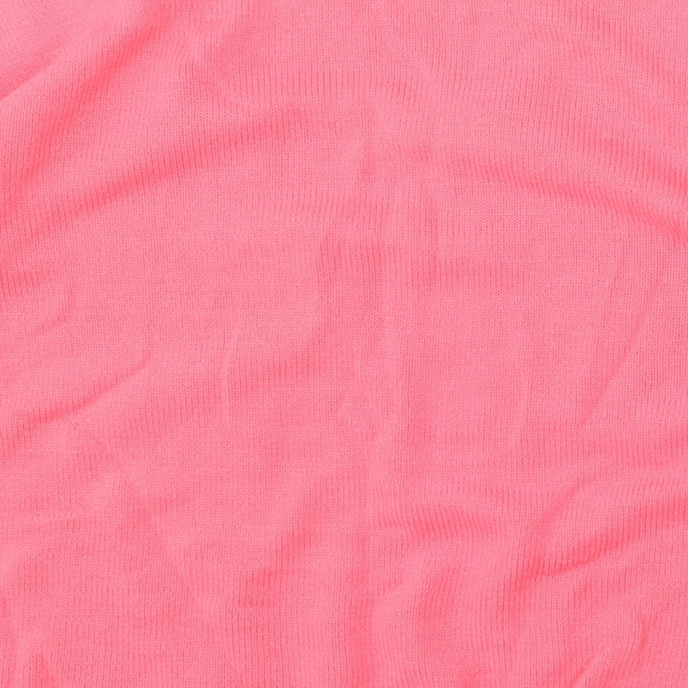 Florida Collection Womens Pink Round Neck Acrylic Cardigan Jumper Size M