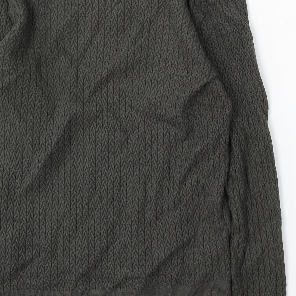 Claire Womens Green V-Neck Viscose Pullover Jumper Size S