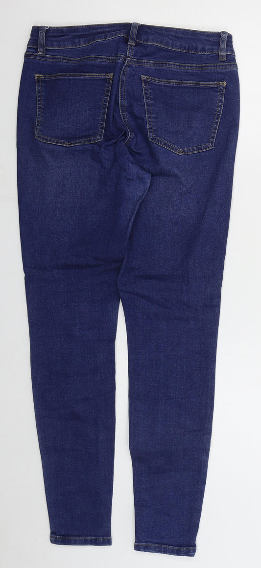 TU Womens Blue Cotton Skinny Jeans Size 8 L28 in Regular Button
