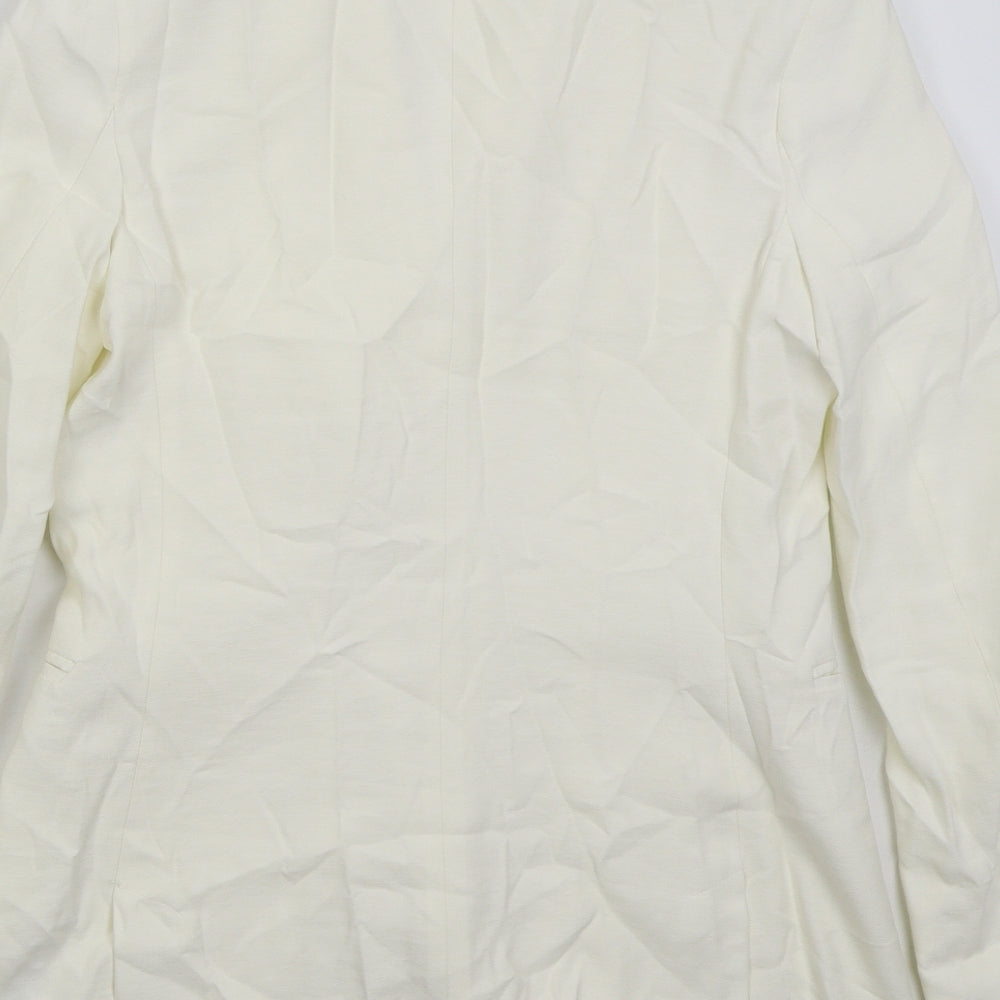 Bershka Womens White Vinyl Jacket Suit Jacket Size S