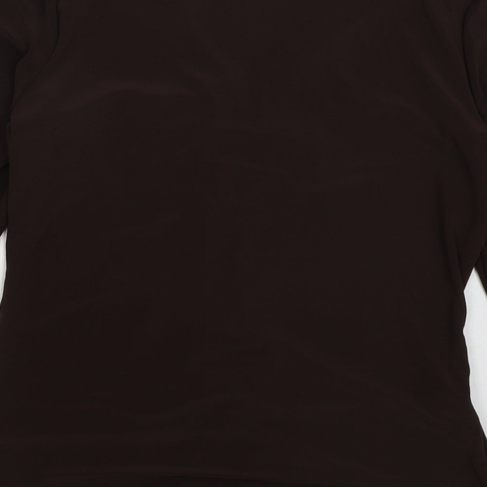 Womens UK Size 10 Preworn Brown Basic Blouse