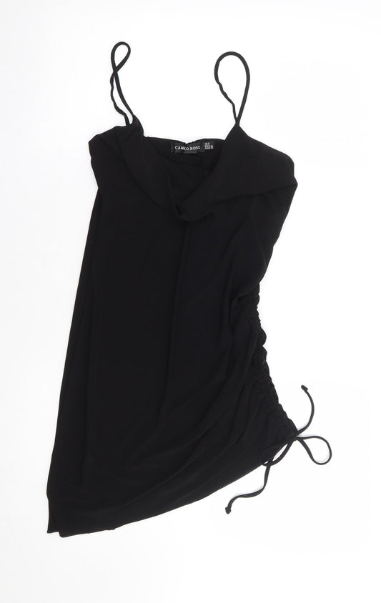 Womens UK Size 8 Cameo Rose Black Tunic Tank