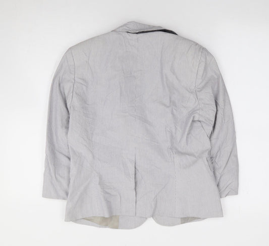 Gap Womens Blue Striped Cotton Jacket Suit Jacket Size 8