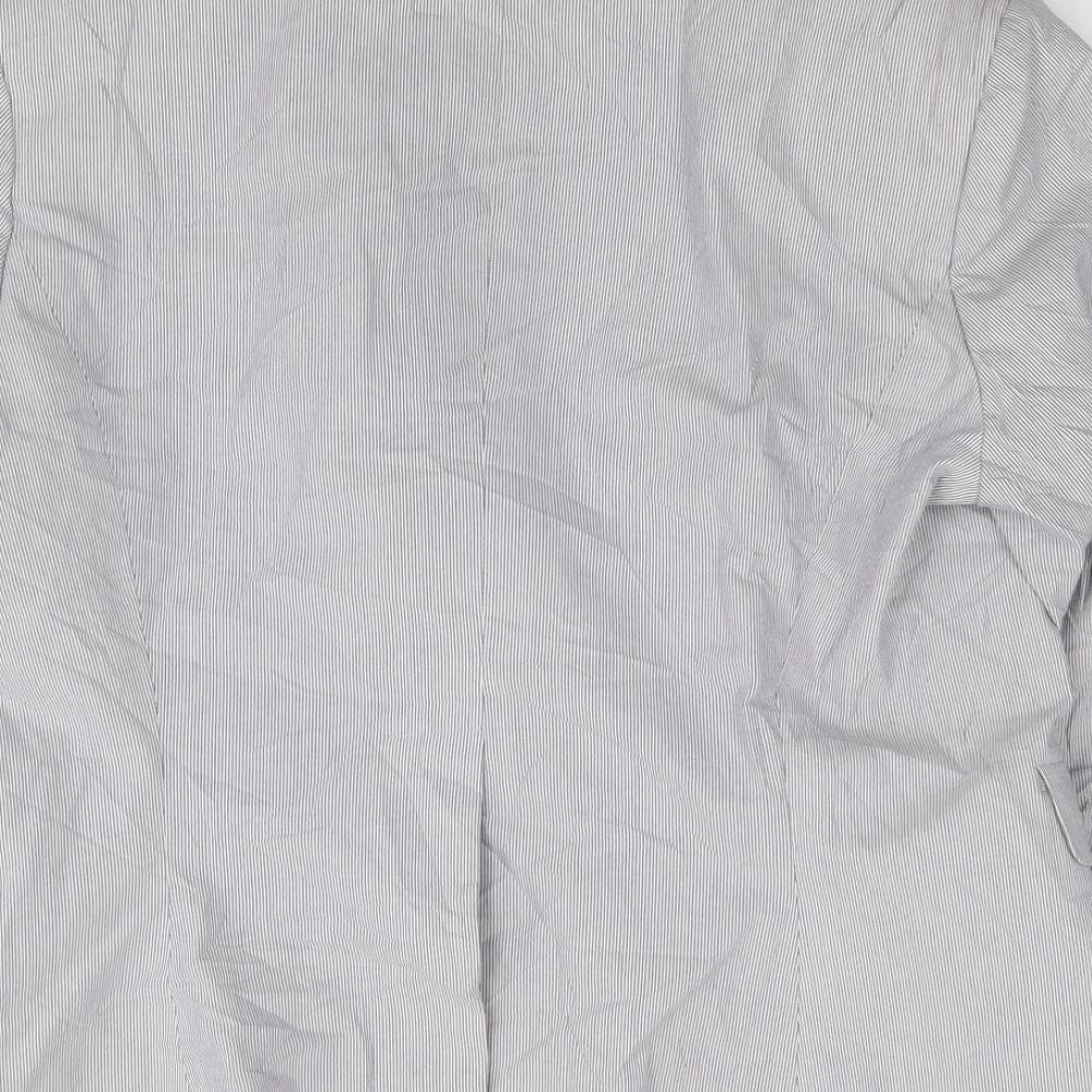 Gap Womens Blue Striped Cotton Jacket Suit Jacket Size 8