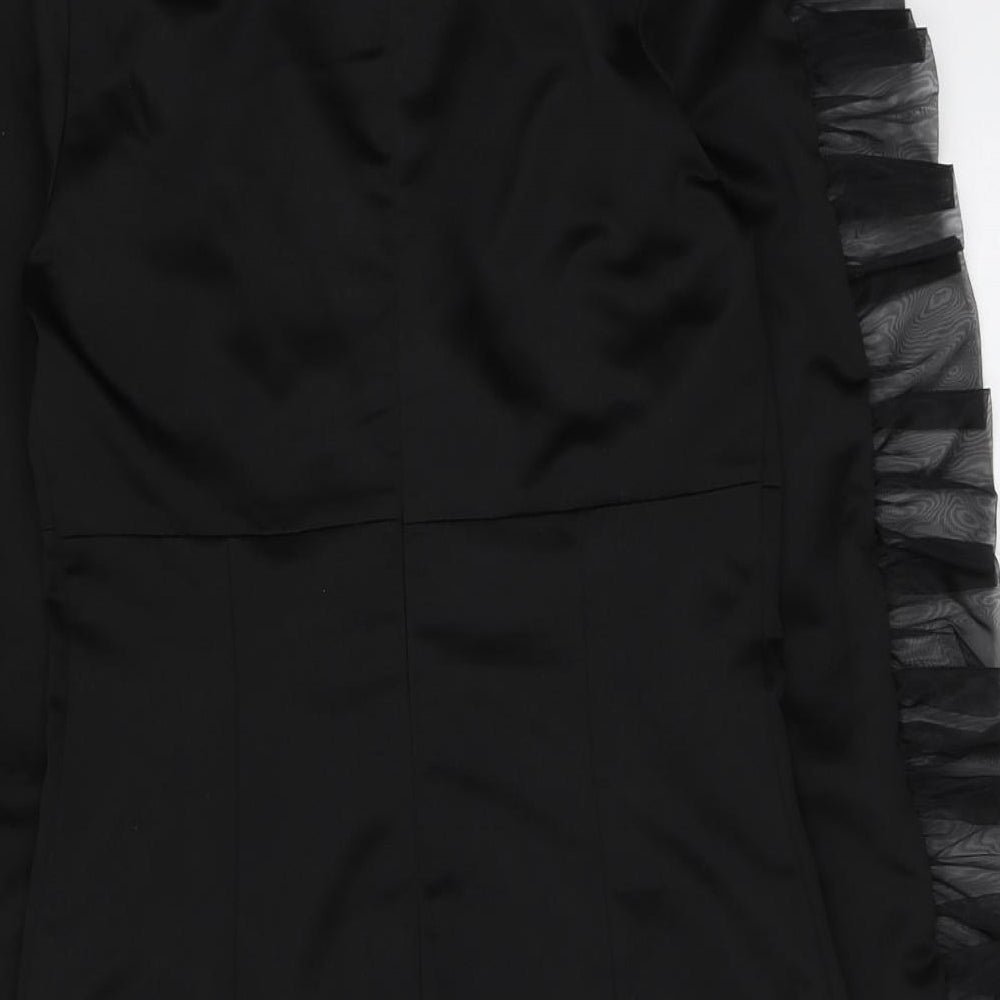 Boohoo Womens Black Polyester A-Line Size 10 High Neck