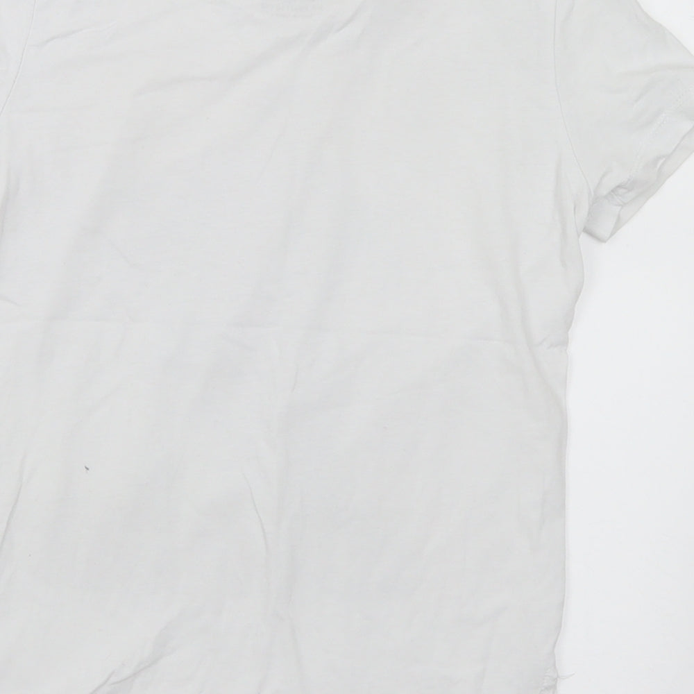 Primark Boys White Cotton Basic T-Shirt Size 5-6 Years Crew Neck - Football