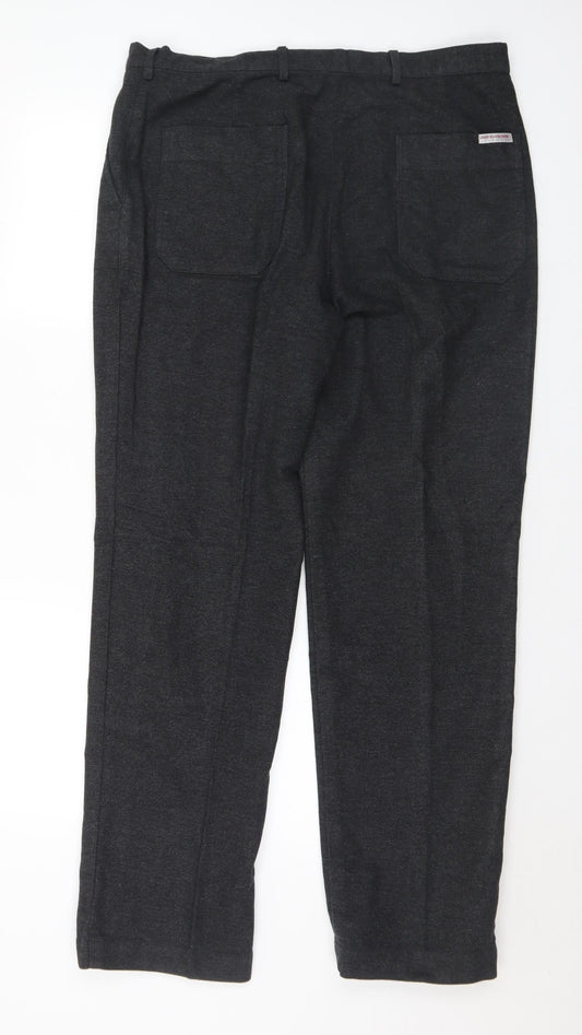 IB Diffusion Mens Grey Cotton Trousers Size 36 in L31 in Regular