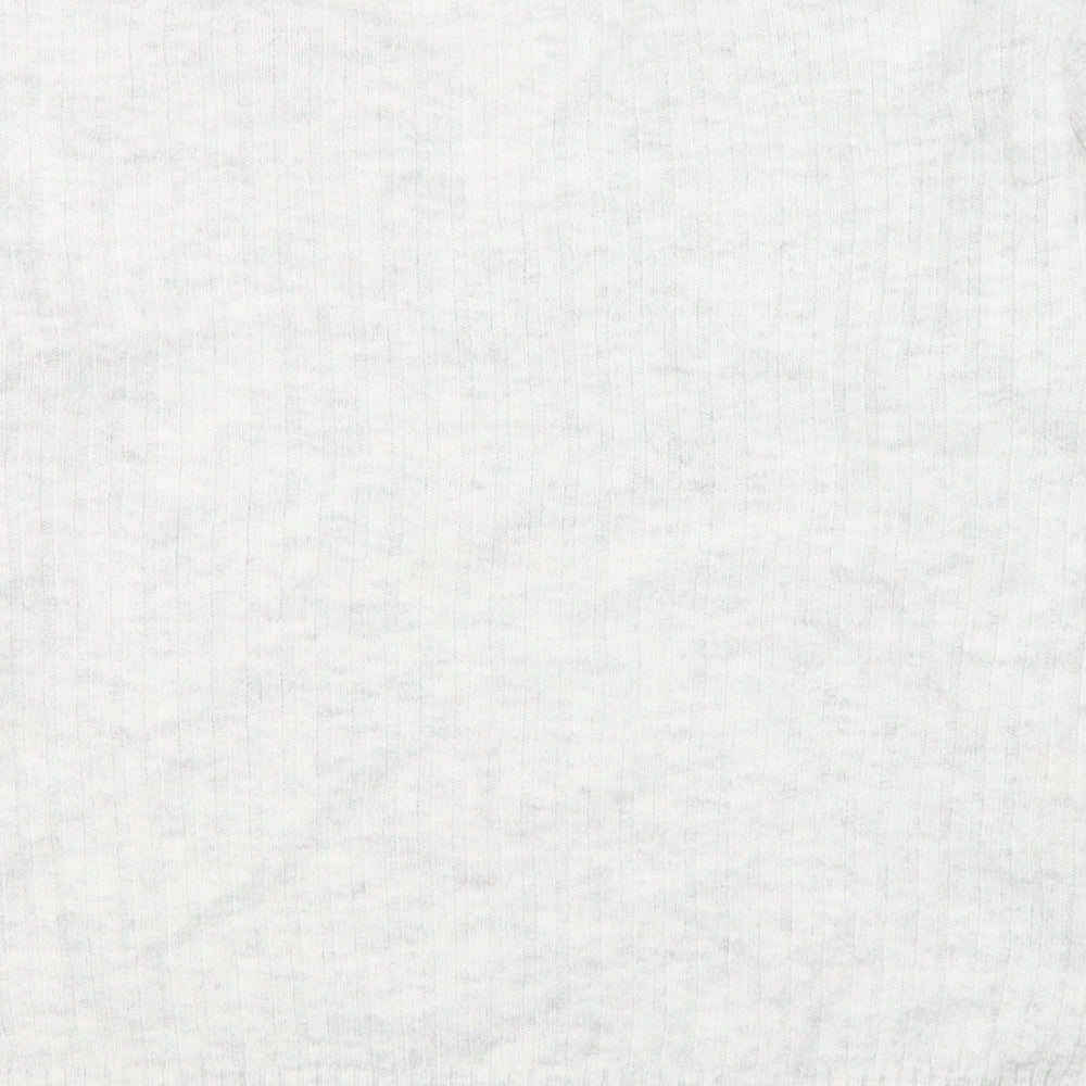 TU Womens White V-Neck Acrylic Pullover Jumper Size 10