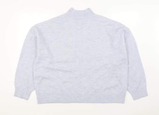 F&F Womens Blue Round Neck Polyester Pullover Jumper Size 14