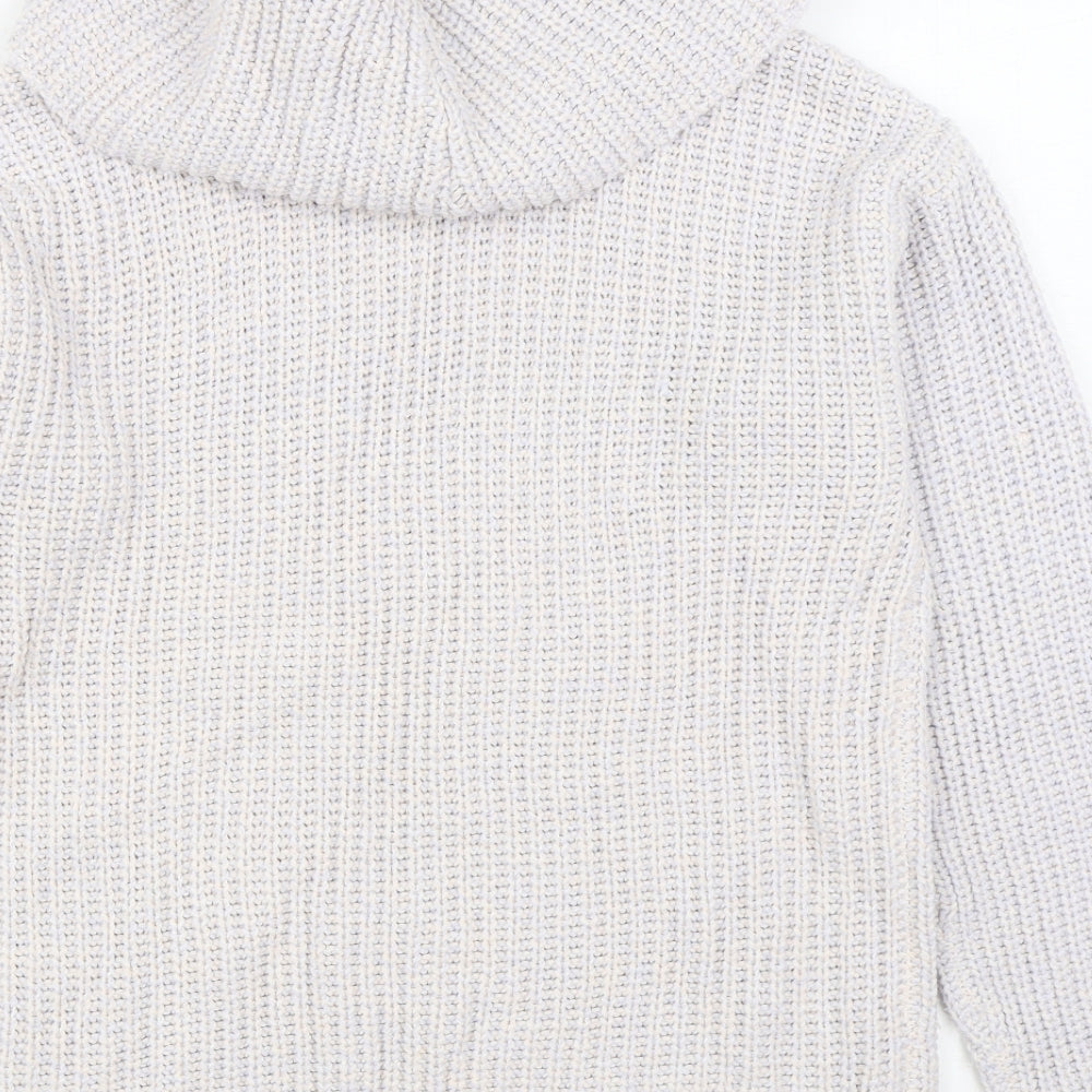 Avenue Womens Blue Roll Neck Acrylic Pullover Jumper Size 16