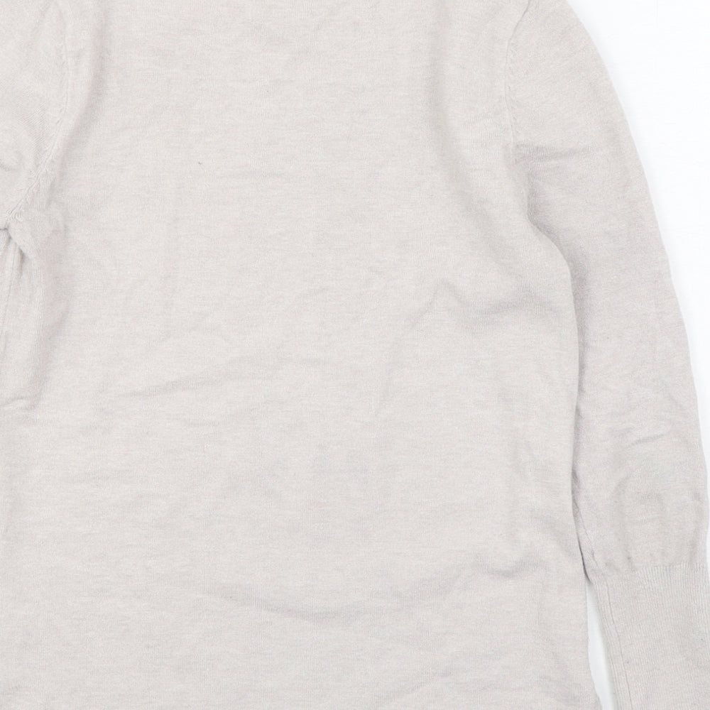 Primark Womens Grey Round Neck Acrylic Pullover Jumper Size XS