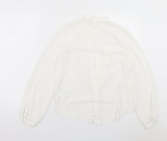 Womens UK Size 8 H&M White Basic Button-Up