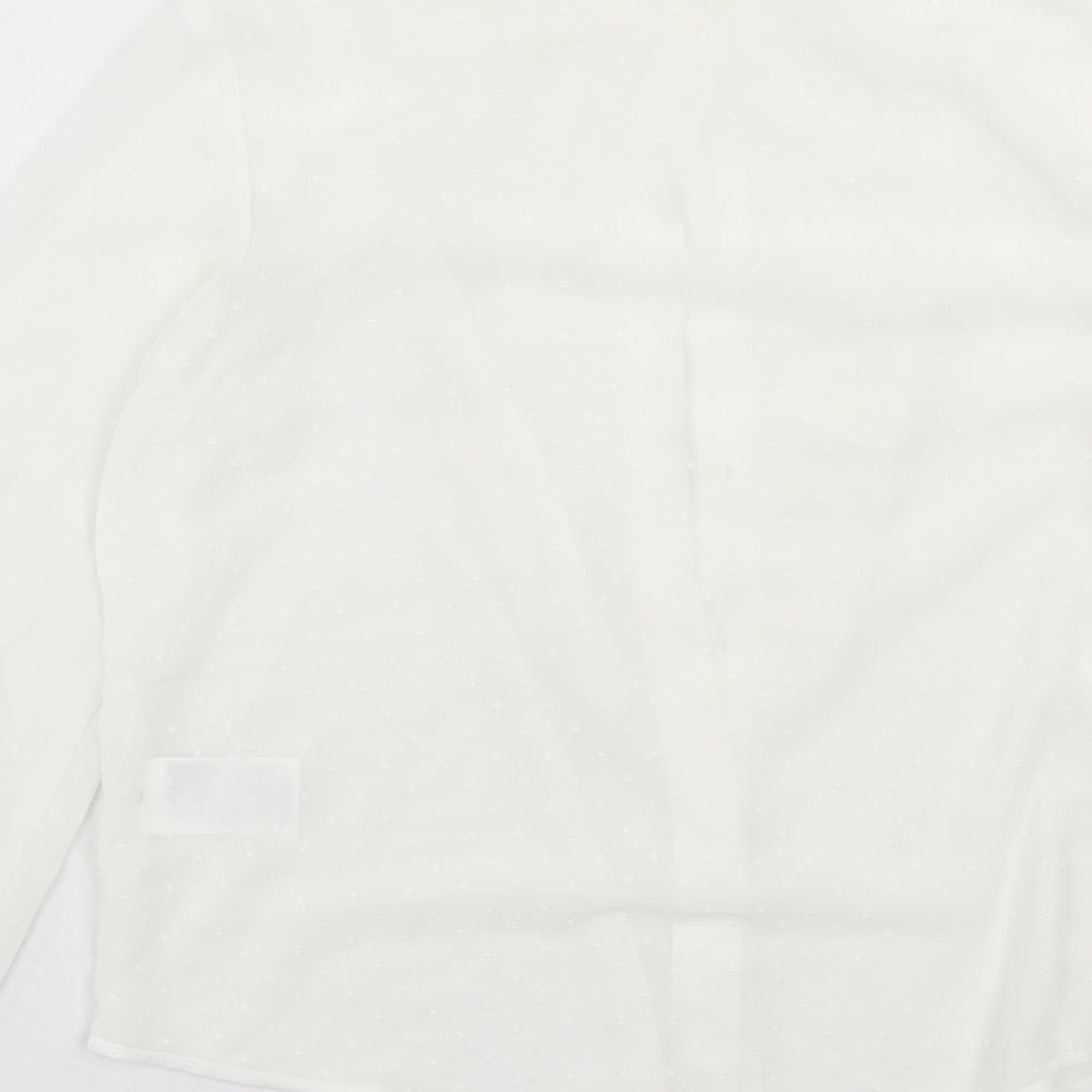 Womens UK Size 8 H&M White Basic Button-Up