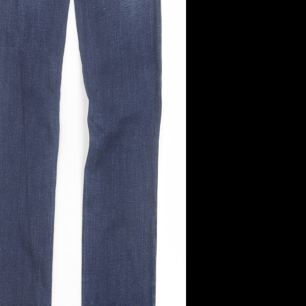 Hollister Womens Blue Cotton Straight Jeans Size 24 in L33 in Regular Button -
