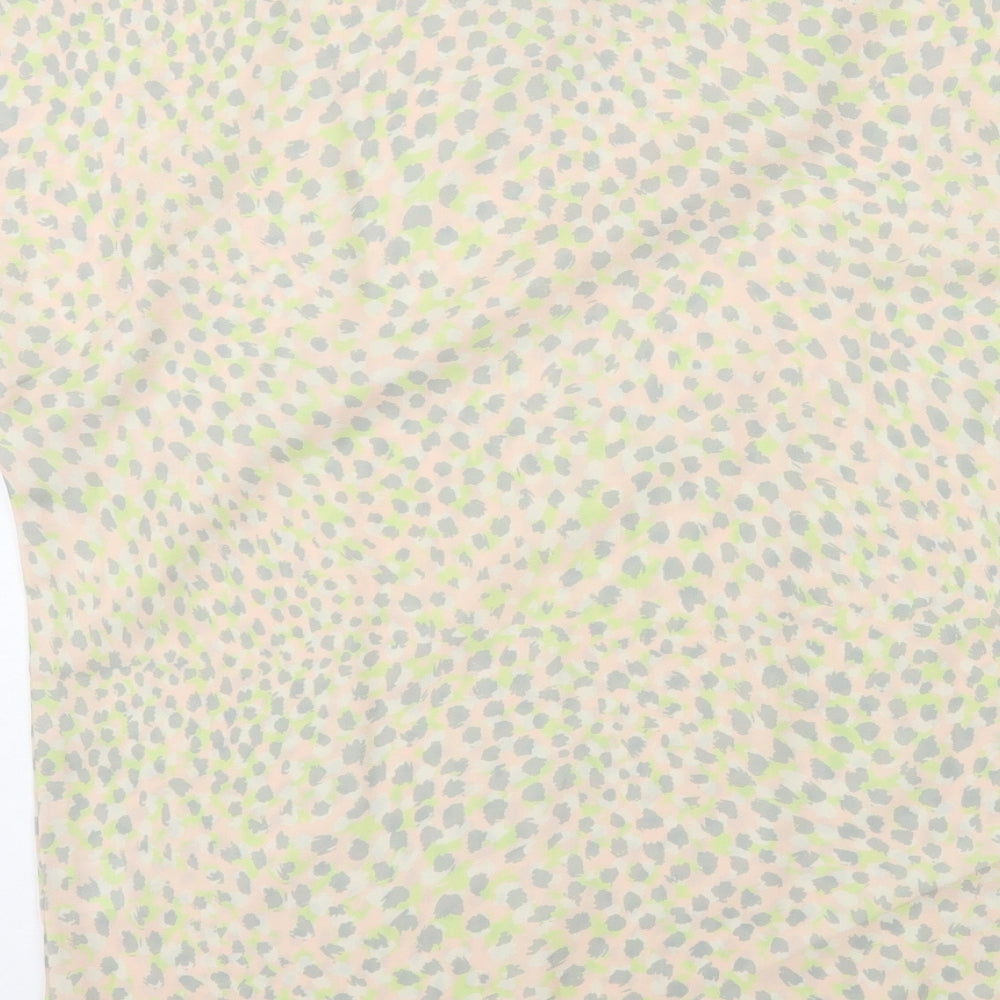 Oasis Womens Multicoloured Animal Print Polyester Basic Blouse Size 10 Boat Neck