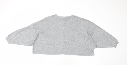 Womens UK Size 8 ASOS Grey Cropped T-Shirt