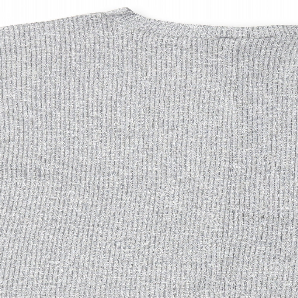 Womens UK Size 8 ASOS Grey Cropped T-Shirt