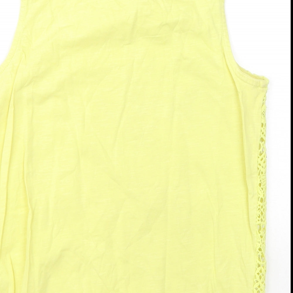 Intuition Womens Yellow Round Neck Cotton Vest Jumper Size 8