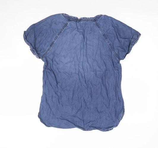 FOREVER 21 Womens Blue Lyocell Jersey T-Shirt Size XS Round Neck