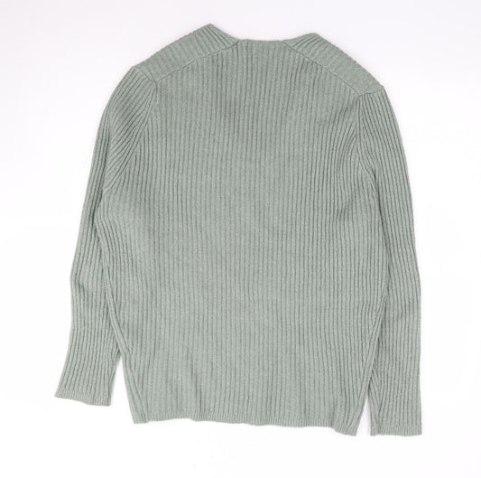 Primark Womens Green V-Neck Polyester Pullover Jumper Size S