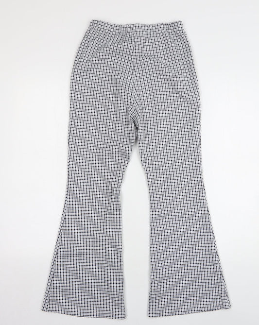 Shein Womens Multicoloured Check Polyester Capri Leggings Size S L27 in - Flared