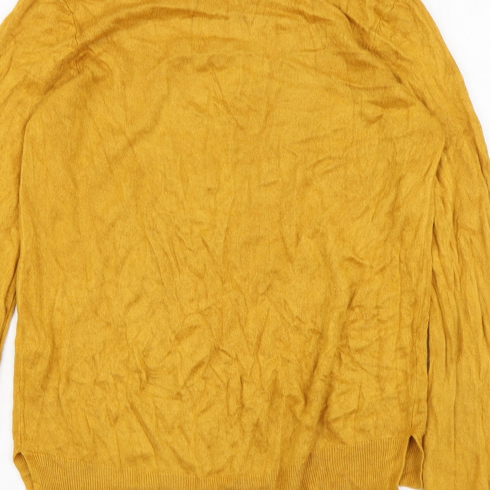 F&F Womens Yellow Round Neck Acrylic Pullover Jumper Size 12
