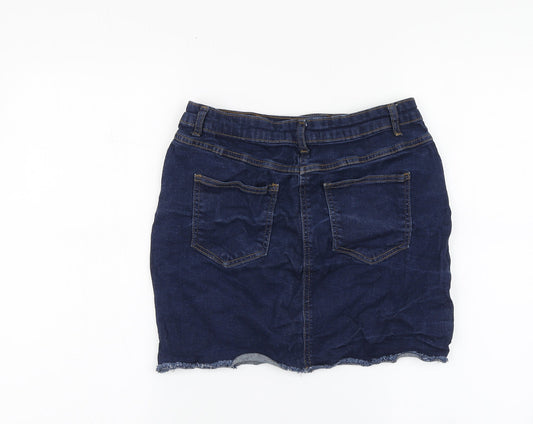 Parisian Womens Blue Cotton Mini Skirt Size 12