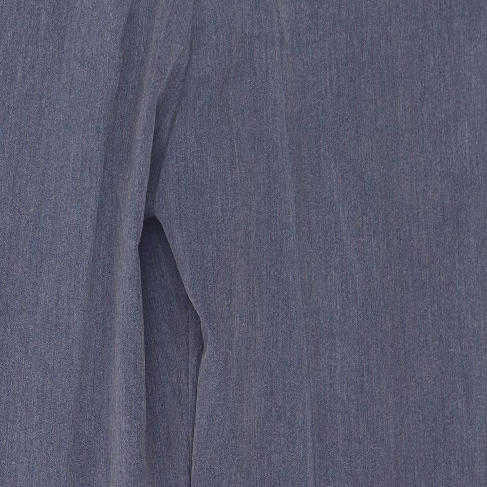 Classic Womens Blue Polyester Trousers Size 14 L27 in Regular
