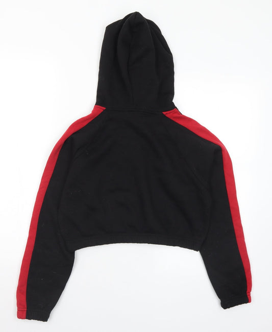 Boohoo Womens Black Cotton Pullover Hoodie Size 8