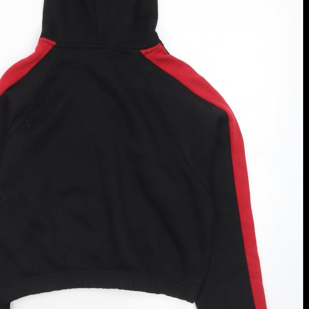 Boohoo Womens Black Cotton Pullover Hoodie Size 8