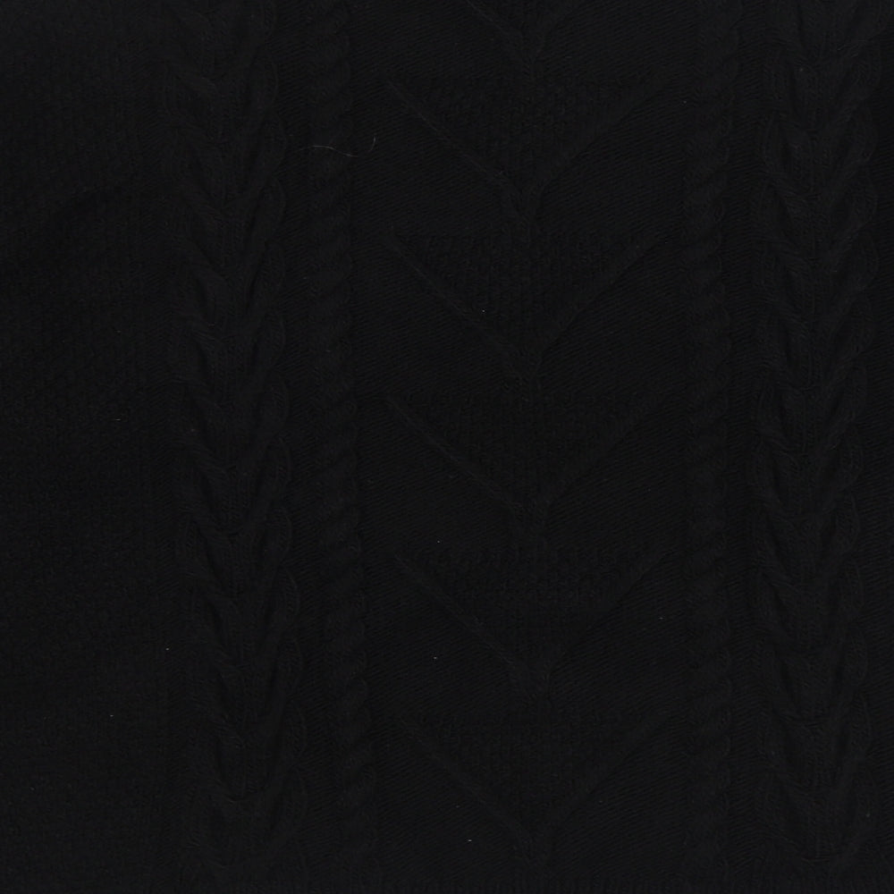 F&F Womens Black Round Neck Acrylic Pullover Jumper Size 14