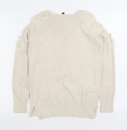 Womens UK Size 6 Topshop White Pullover Jumper