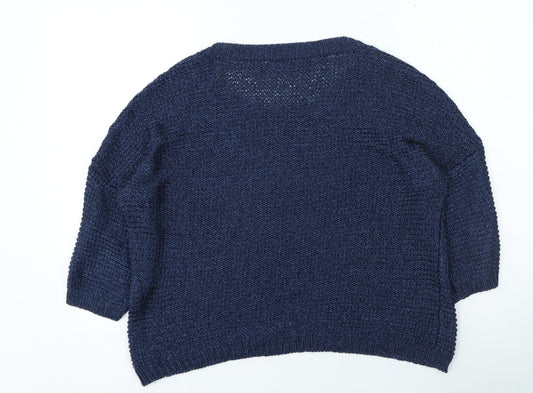 Primark Womens Blue Round Neck Polyester Pullover Jumper Size 18
