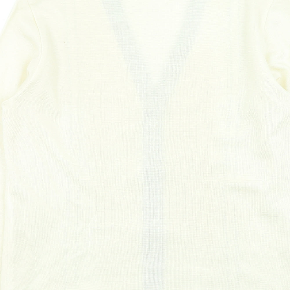 la confidence Womens Beige Round Neck Viscose Cardigan Jumper Size M